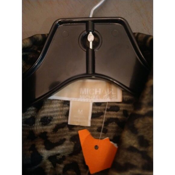 Michael Kors Leopard Button-down Collared dress green medium business Classic - Picture 9 of 11